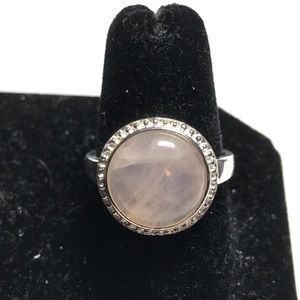 Sterling and rose quartz ring